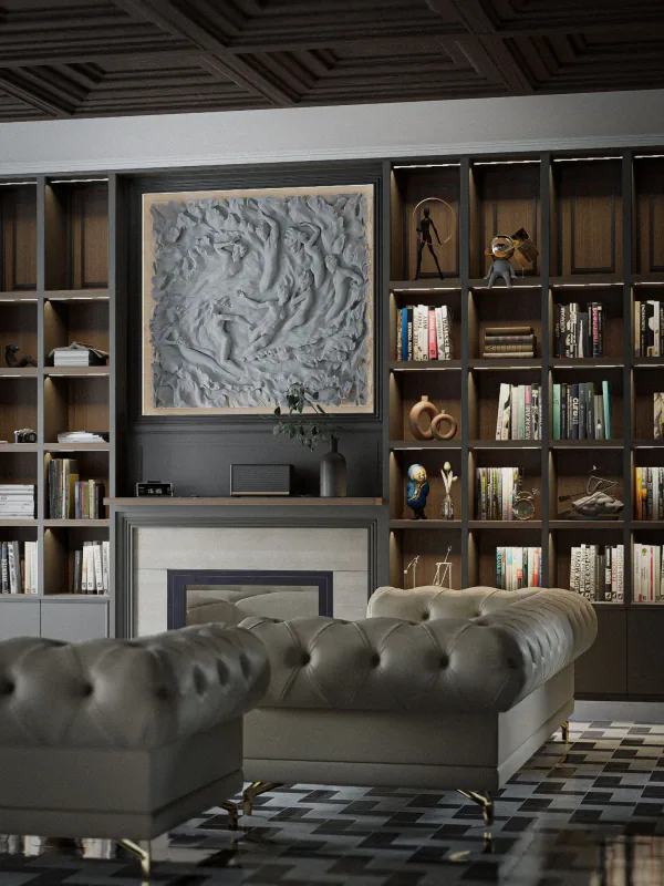 British Heritage Living – living room with wainscoting 2
