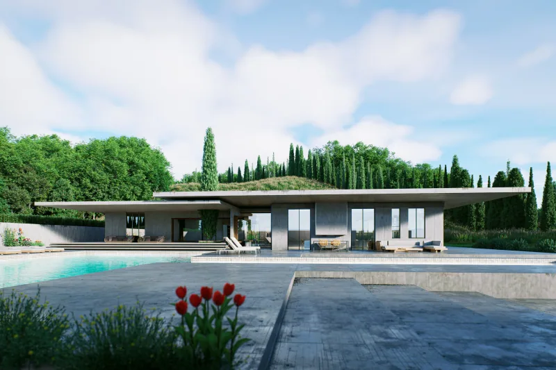 Tuscan brutalism – exterior view 2