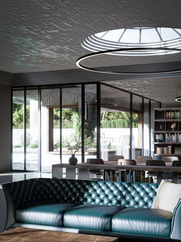 Tuscan brutalism – living room 1
